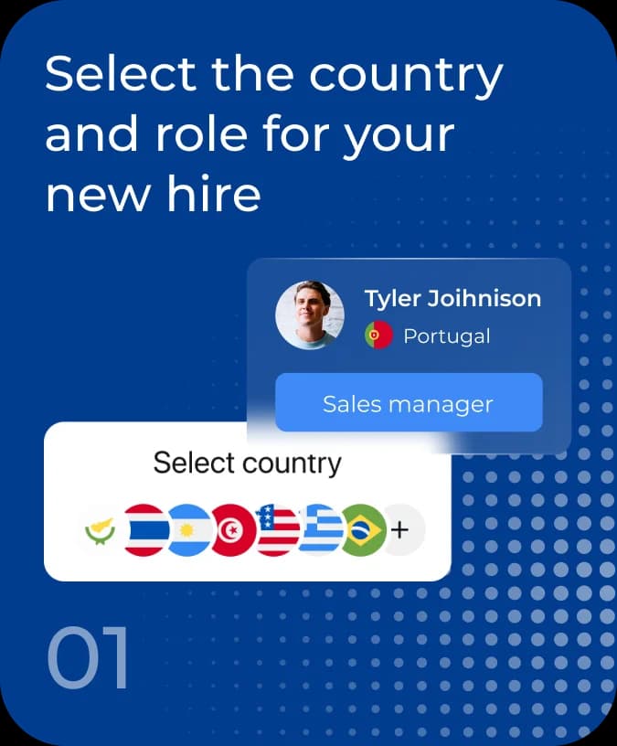 Select the country and role for your new hire
